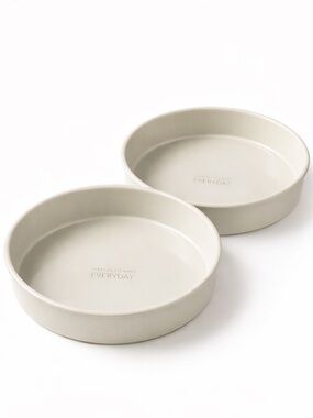 Martha Stewart Everyday Cake Pan Set 2 Round 8 Inch White Bakeware New